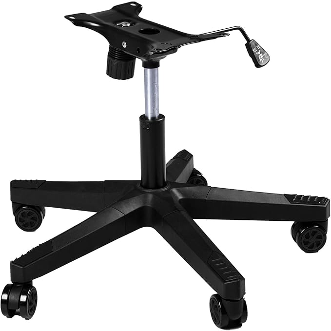 Frassie 28 inch Nylon Gaming Chair Base Replacement with Bottom Plate Stand Cylinder, 5 Casters (Black)