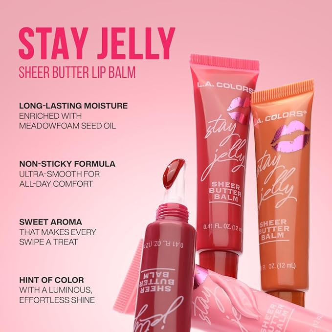 L.A. COLORS Stay Jelly Sheer Butter Balm, Adore You CLG462 (Pack of 2)