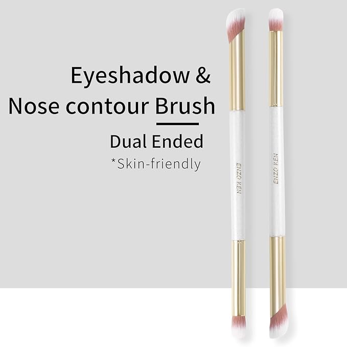 Small Nose Contour Brush, Angled Concealer Brush, Under Eye Concealer Makeup Brush - White