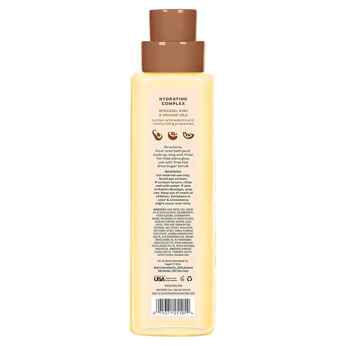 Tree Hut Vanilla Foaming Gel Body Wash, Hydrating & Moisturizing Shower Gel for Soft, Smooth Skin, Warm Cozy Scent, 18 fl oz