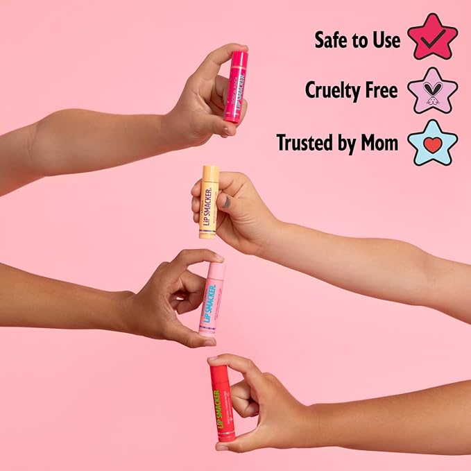 Lip Smacker Nostalgia Lip Balm Trio Tin, Original & Best Flavors, Grape, Lemon, and Strawberry, Moisturizing & Hydrating Lip Care, Clear Glossy Finish, Fun & Collectible Gift Set for All Ages