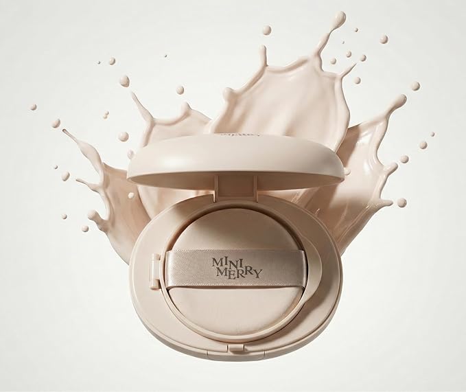 Minimerry Long Wear Cushion Foundation #13 FAIR 13 g / 0.45 oz, Matte Finish Korean Makeup, Full Coverage & Semi Matte, 5 Shades for All Skin Tones