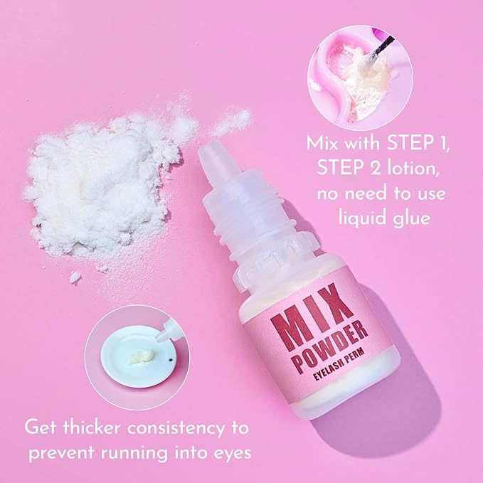 Lash Lift Powder Lomansa Korean Lash Lift Super Mix Solution Keratin Eyelash Lift Viscosity Enhancing - F More Mix Viscosity