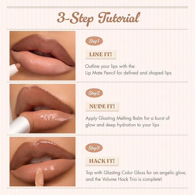 rom&nd Volume Hack Trio Lip Plumping Set - Toffee Nude Edition - 3-Step Liner, Balm & Gloss for Full, High-Shine Pout