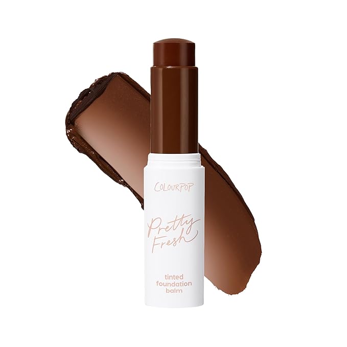 ColourPop Pretty Fresh Tinted Foundation Stick - Balm to Cream Foundation with Light to Medium Coverage - Infused with Hydrating Hyaluronic Acid, Peptides & Niacinamide - Deep Dark 24 (0.29 oz)