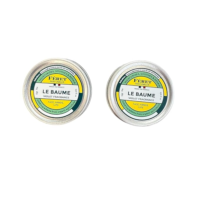 Feret Parfumeur Le Baume Multi-Purpose Balm – Violette – Natural Lip Balm with Shea Butter & Honey – Hydrating Moisturizer for Dry Skin, Lips & Cuticles – Made in France – Pack 2-15ml/0.52 Ounce