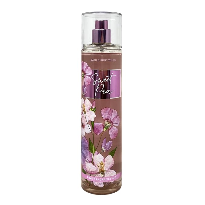 Bath & Body Works Sweet Pea 3 Piece Fragrance Mist Bundle with a Himalayan Salts Springs Bar Soap - Full Size