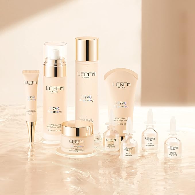 Skin Care Set 8 in 1 Facial Cleanser, Toner, Serum, Face Lotion, Cream & Eye Cream – Hydrating, Anti-Aging &Brightening Daily Routine for Glowing Skin