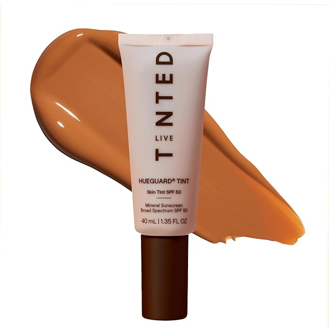 Live Tinted Hueguard Skin Tint SPF 50 - Tinted Mineral Sunscreen with Light-Medium Buildable Coverage With a Hydrating and Radiant Finish - Water and Sweat Resistant, 1.35 fl oz - Shade 05