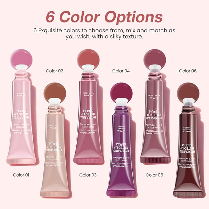 Lip Tinted Glowy Balm Hydrating Tinted Lip Serum Lip Gloss, Ultra-Hydrating Natural Vegan Lip Balm, Sheer-Tinted Shine & Hydration, Soothes & Softens Dry Lips Skincare (Dark Brown)