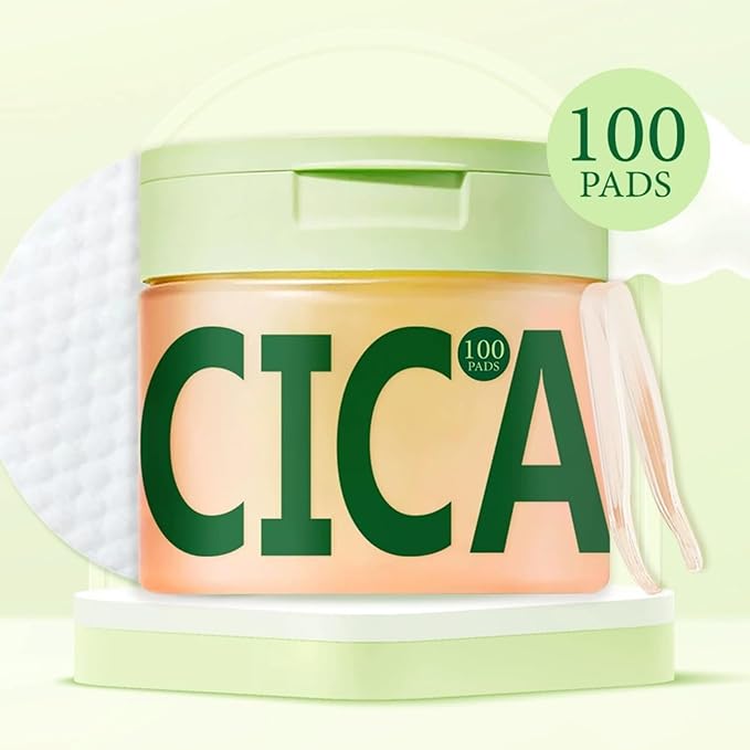 Toner & Cleansing Pads with Centella Asiatica, 100 Count, Daily Exfoliating & Soothing Hydrating Face Pads with with Snail Mucin, Niacinamide, Peptides & Centella, Gently Removes Makeup & Impurities