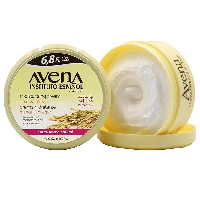 Avena Instituto Espanol, Moisturizing Cream, Hand & Body, Revitalizes and Protects your Skin, 2-Pack Of 6.8 FL Oz each, 2 Jars