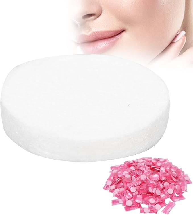 JEOZBM 500Pcs Compressed Facial Mask Sheet, Individual Package Silk Cosmetic Face Mask, Disposable Facial Paper for Essential Oils Toner Lotion