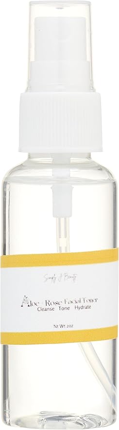 Alcohol Free Facial Toner-Cleasnses, Tones & Hydrates Skin for a Natural glow w/Aloe + Rose