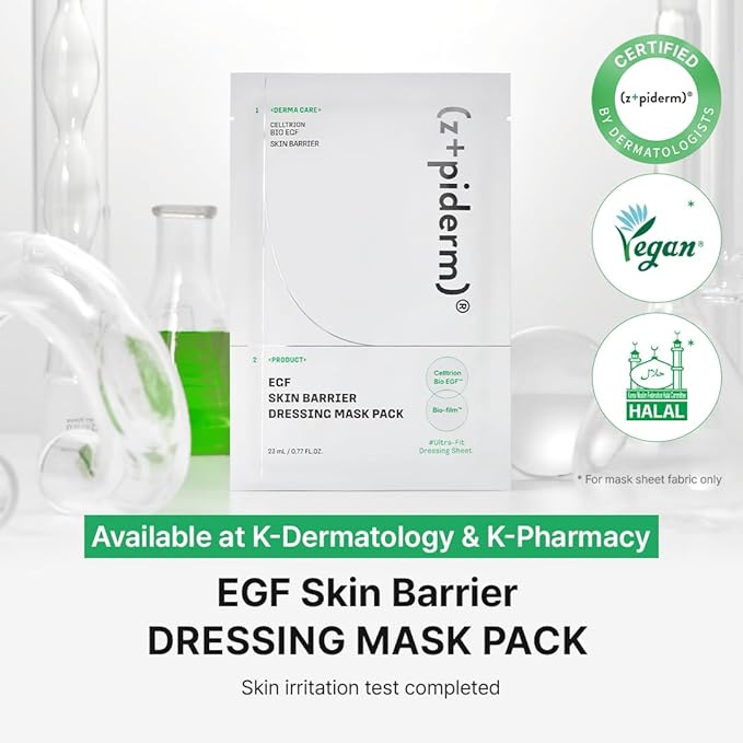 Zipiderm EGF Skin Barrier Intensive Moisture Set – Cream Toner + Intensive Cream + Dressing Sheet Masks(4EA), Korean Deep Hydration & Barrier-Repair Routine for Dry, Sensitive & Irritated Skin