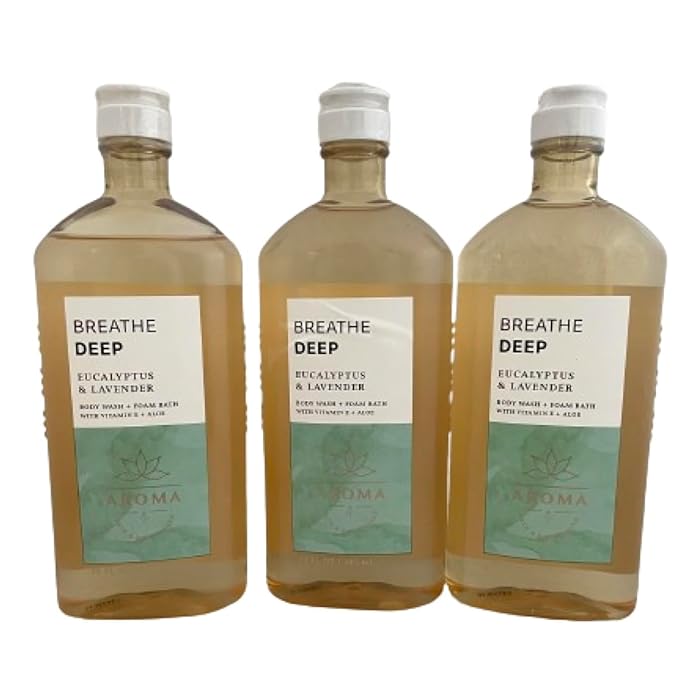 Bath & Body Works Aromatherapy Eucalyptus + Lavender Body Wash & Foam Bath, 10 fl oz per Bottle (3 Pack) (Eucalyptus + Lavender)