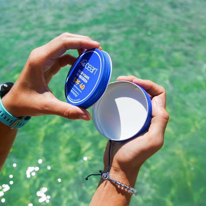 4ocean Reef-Safe Sunscreen SPF 40 - Broad Spectrum UVA/UVB Protection - Ocean-Friendly, Water-Resistant, Non-Nano Zinc Oxide Formula - 2.8 oz (Each tin funds removal of 1 pound of trash)