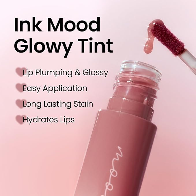 Peripera Ink Mood Glowy Tint | Lip-Plumping, Naturally Moisturizing, Lightweight, Glow-Boosting, Long-Lasting, Comfortable, Non-Sticky, Mask Friendly, No White Film (033 ROSY WISH)