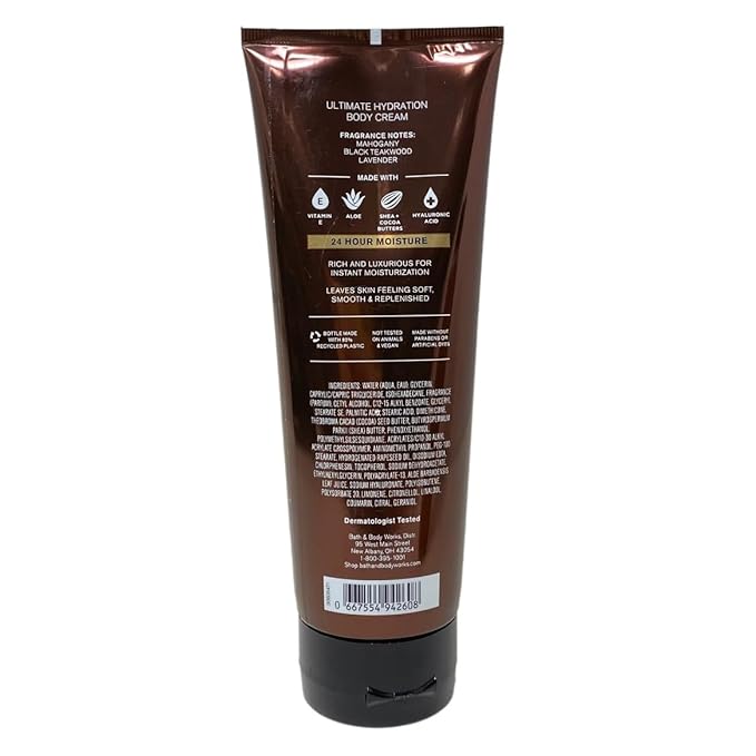 Bath and Body Works Teakwood Men's Collection Ultra Shea Body Cream and 2 in 1 Hair and Body Wash (2 Pack Bundle)