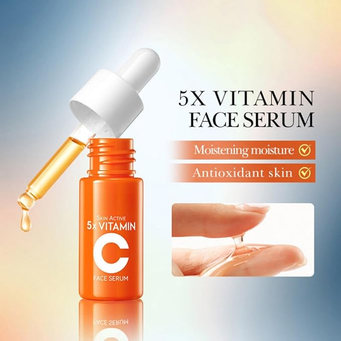 4-In-1 Vitamin C Skincare Set, Moisturize Skin Care Kit with Facial Cleanser, Toner, Serum and Face Cream, Gift For Women and Girls