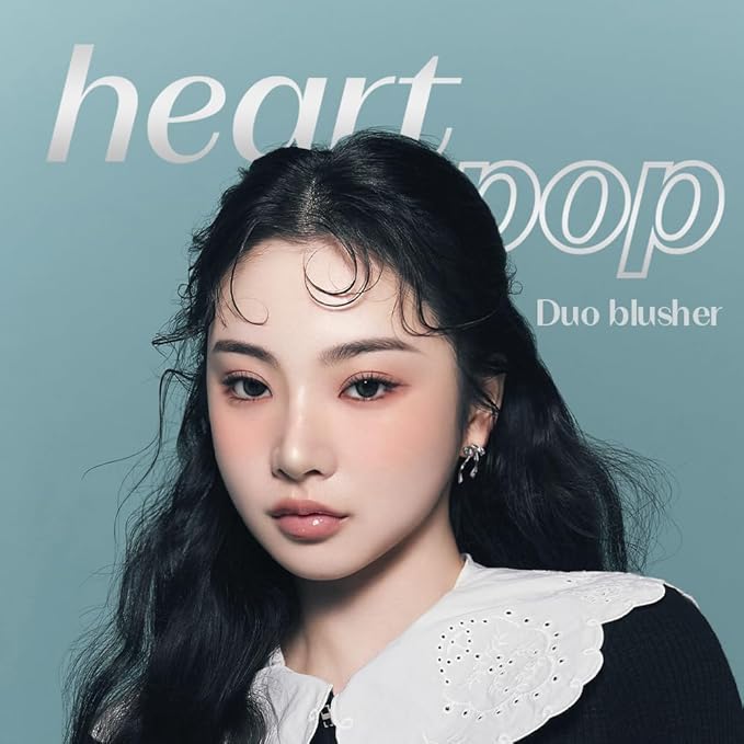 ETUDE Heart Pop Duo Blush, Soft Glow Cheek Colors, Natural Highlight & Glossy Finish, Lightweight Dual-Tone Formula, Korean Makeup Artist Collab, Compact 0.2 oz – Enviflash