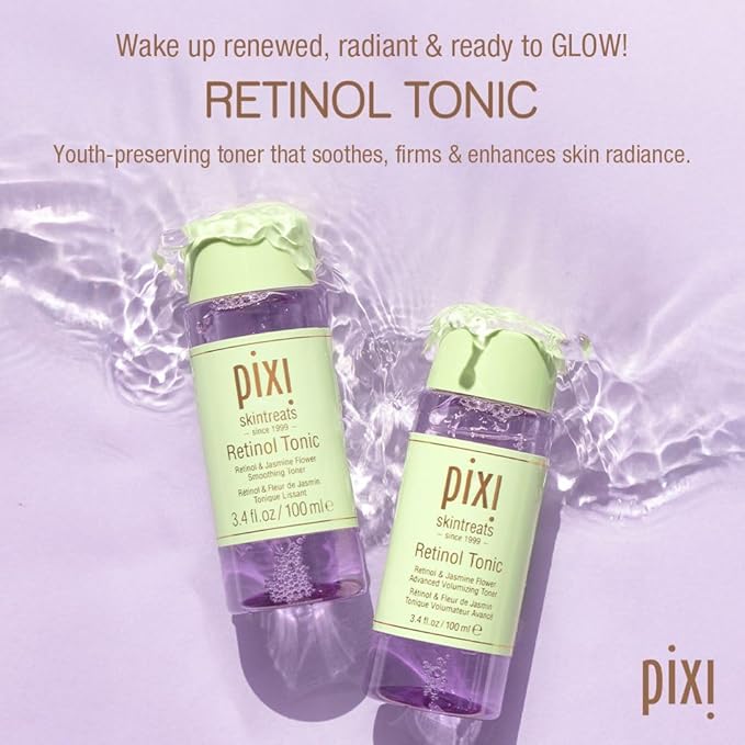 Pixi Retinol Tonic, Smoothing & Firming Facial Toner, Enhanced with Peptides to Boost Collagen Production, Alcohol-Free Daily Rejuvenating Toner, 100ml/ 3.4 fl oz