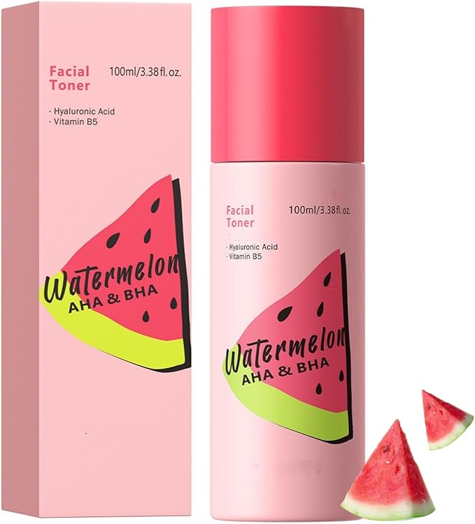 Watermelon Glow Facial Toner – Hydrating Toner for Hydrating, Moisturizing, Soothing, Refreshes and Energizes Tired Skin - Clean - Skin Texture, Pore Care & Barrier Support with Glycerin, Watermelon