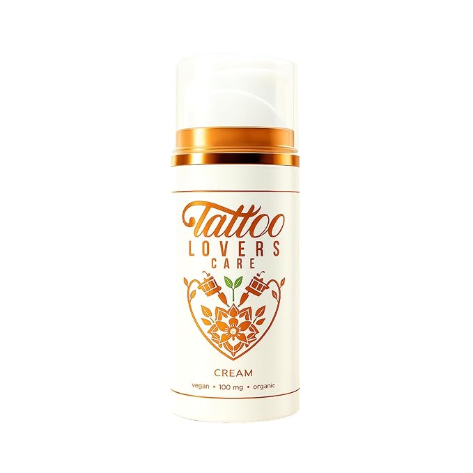 Tattoo Cream by Tattoo Lovers Care Tattoo Aftercare Lotion Moisturizer Promotes Skin Healing Revitalizing for Redness, Swelling, Scabbing, Speed Up Healing Preserves Ink Jojoba Oil, Arnica, Shea 3.4oz