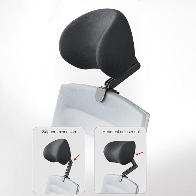 Memory Foam Headrest Attachment for Office Chair, Attachable Chair Head Rest, Desk Chair Neck Support, Elastic Sponge Head Pillow Adjustable Height and Angle
