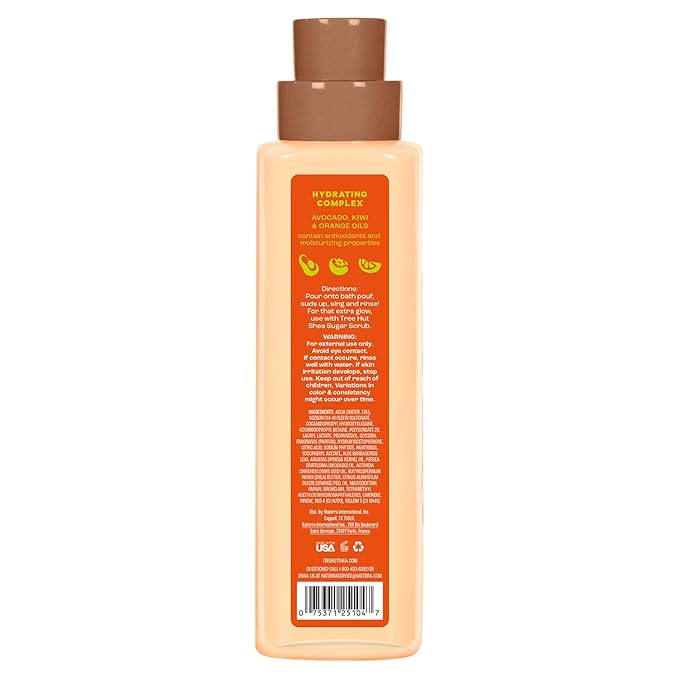 Tree Hut Tangerine Foaming Gel Body Wash, Hydrating & Moisturizing Shower Gel for Smooth, Radiant Skin, Bright Citrus Scent, 18 fl oz