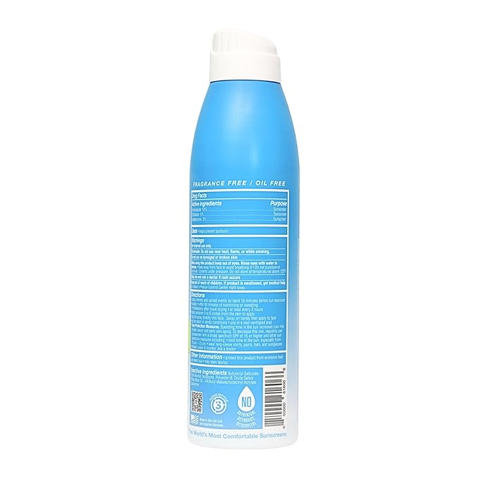 Surface Sunscreen Spray SPF 50 for Body, Natural Formula, Lightweight and Reef Friendly, Broad Spectrum UVA UVB Protection, Water Resistant Sun Care for Outdoor Use, Fragrance Free, 6oz