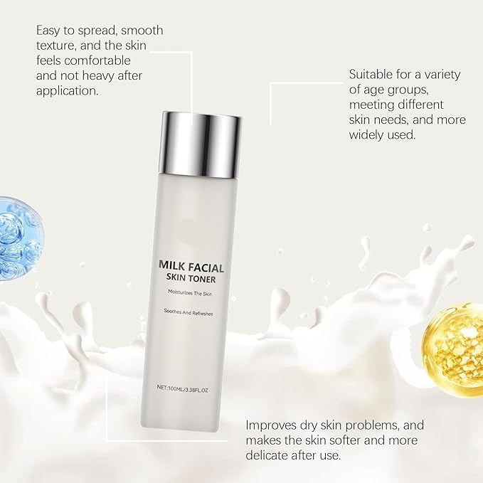 Milk Deep Hydrating Toner - Gentle Nourish, Lock Moisture, Bright Smooth Skin, Quick Absorb(2PCS)