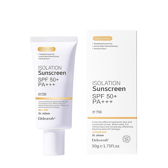 DEleventh Korean Brand SPF 50+ PA+++ Sunscreen Cream 50g / Aqueous and Non-Greasy, Effectively Blocks Daily UV Damage and Protects Facial Skin, Neck & Arms
