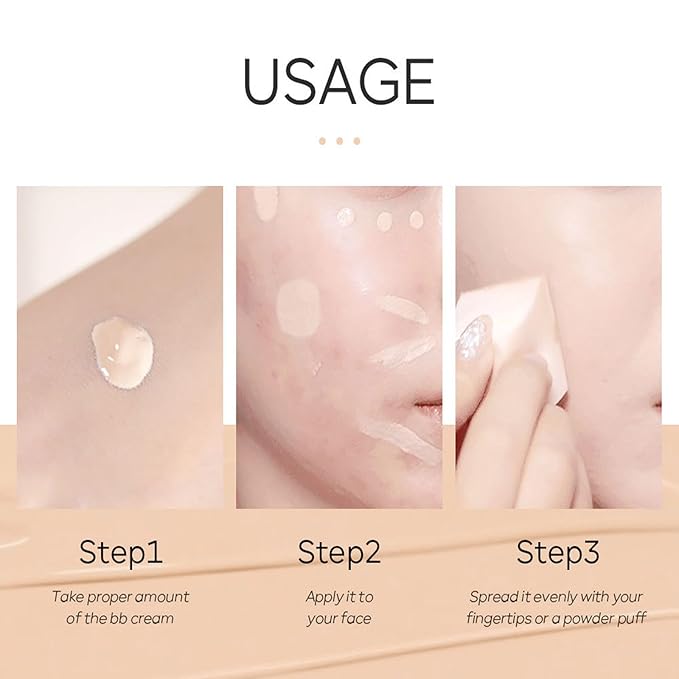 Snail BB Cream Foundation Makeup, Hydrating Tinted Moisturizer BB Cream Full Coverage Foundation Matte Lightweight Long-Lasting Waterproof Color Correcting & Conceals Blemishes
