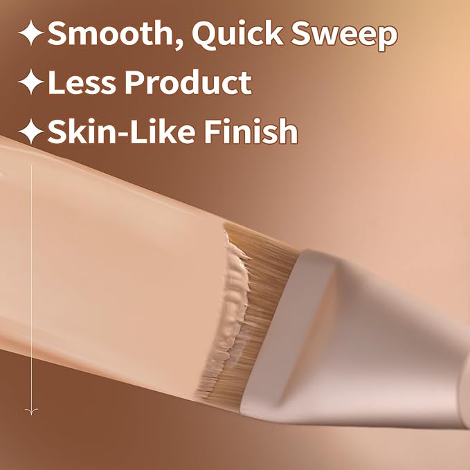 Untra-thin Flat Foundation Brush, Foundation Brush for Liquid Makeup Synthetic Bristles Base Makeup Brush for Seamless Application, Vegan & Cruelty-free P06