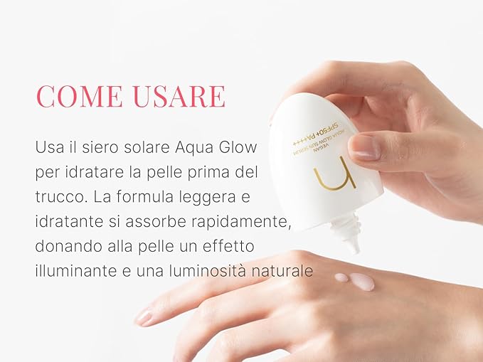 [Hamel] Vegan Aqua Glow Sunserum︱sunscreen, sunblock (SPF50+,PA++++)︱1.69 fl.oz. / 50ml︱Red Camellia Extract︱Fragrance free︱Vegan, Cruelty Free, EWG-Green