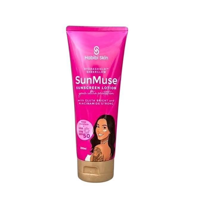 Habibi Skin SunMuse Hydrashield™ Sheerglow Sunscreen Lotion - SPF 50, 200ml