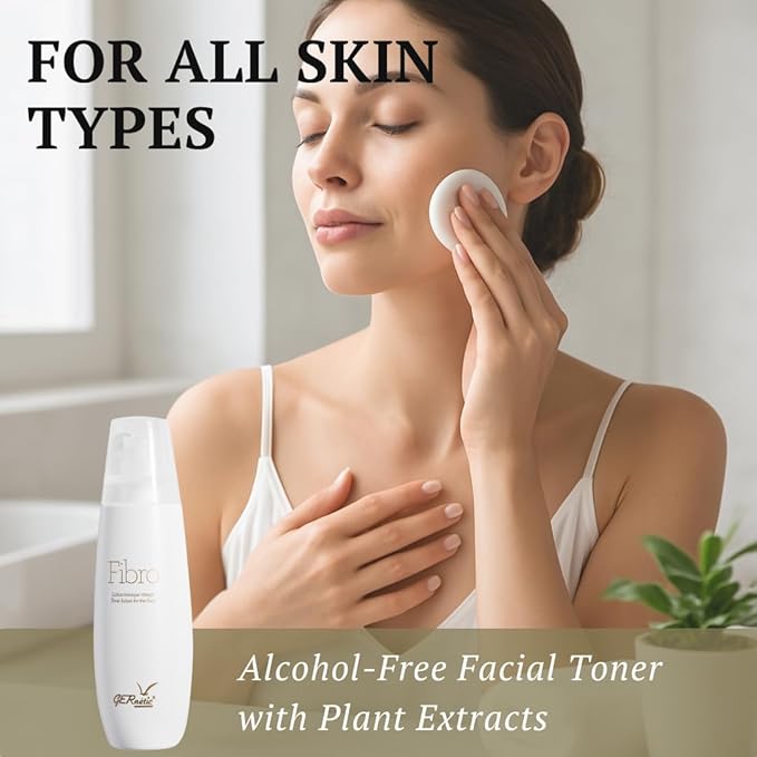 GERnetic Fibro Alcohol-Free Facial Toner, Gentle Makeup Remover with Chamomile & Cucumber, For All Skin Types, Plant-Based Face Tonic Lotion, 200ml/6.76 fl oz