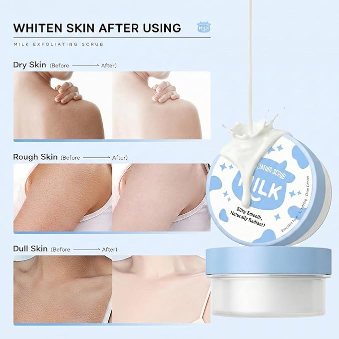Milk Skincare Set 11-in-1 for Kids & Teens Girls, Gentle Milk Extract Face Care Kit with Cleanser, Eye Cream, Sunscreen, Toner, Serum, Face Moisturiser, Masks, Exfoliating Scrub, Makeup Bag (Set A)