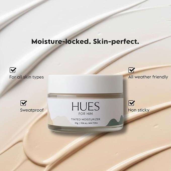 Tinted Moisturiser – Hydra Boost BB Cream with Hyaluronic Acid for Men, Even Skin Tone & Daily Hydration, 30g