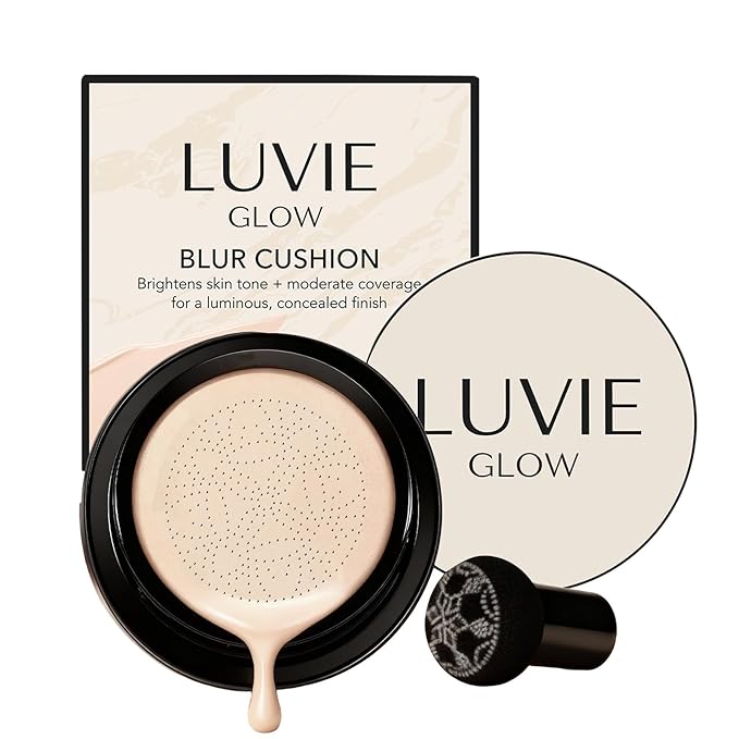 Foundation Cushion, CC Cream With Mushroom-Shaped Applicator, BB Cream Face Makeup Foundation for Mature Skin, Air Cushion to Even Skin Tone, Lifts And Moisturizes, Long-Lasting Makeup (Ivory)