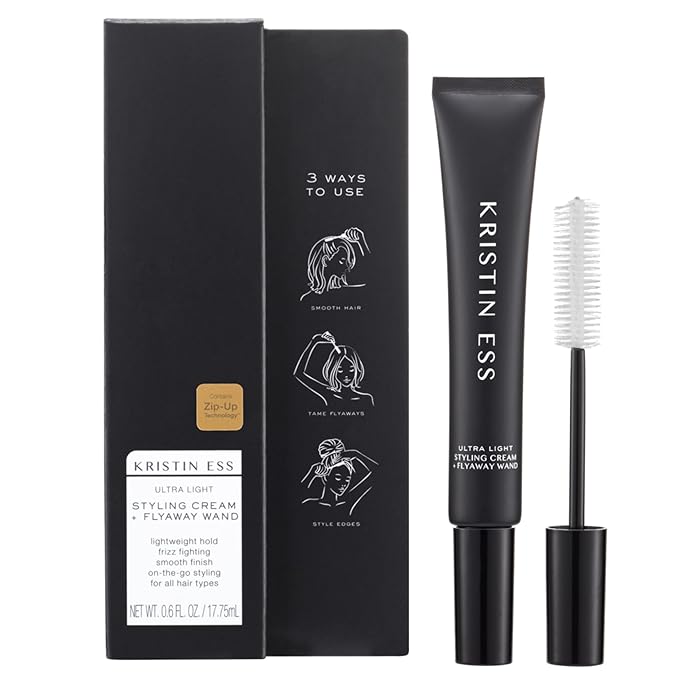 Kristin Ess Styling Cream Taming Wand for Portable Smooth Frizz, Tame Fyaways & Style Edges - Lightweight Hold, Vegan, Color Safe, Silicone Free Women's Styling Product
