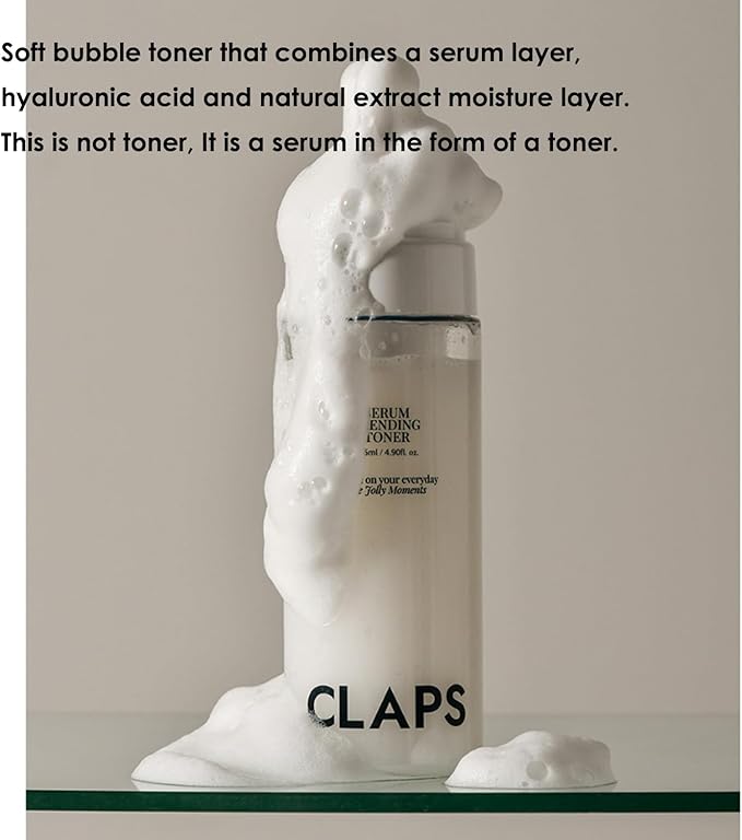 CLAPS Serum Blending Toner 4.90 Fl oz - Moisturizing|Mildly Acidic pH|Hypoallergenic|Vegan