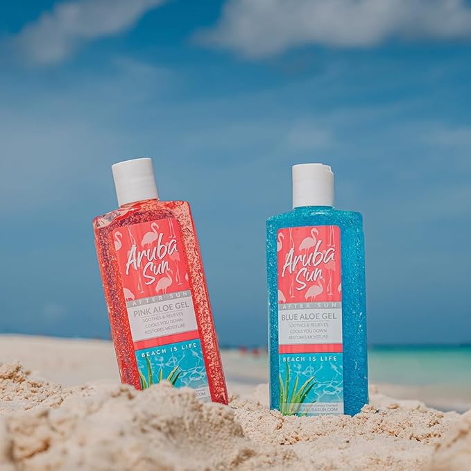 After Sun Cooling Aloe Vera Blue Gel, 8 oz, Infused with Vitamin E & Tea Tree Oil to Soothe, Calm & Hydrate your Sunburn