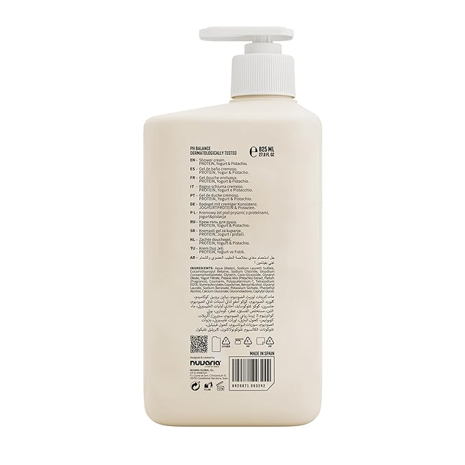 Dicora Urban Fit Shower Cream - Wet Skin Moisturizer for Deep Hydration - Cruelty-Free In Shower Body Lotion - Protein Yogurt and Pistachio - 27.8 oz