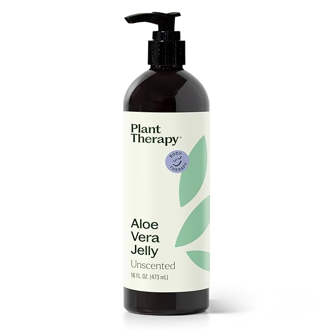 Plant Therapy Aloe Vera Jelly 16 oz, All Natural, After Sun Skin Care, Lightweight Hydration for Face & Body