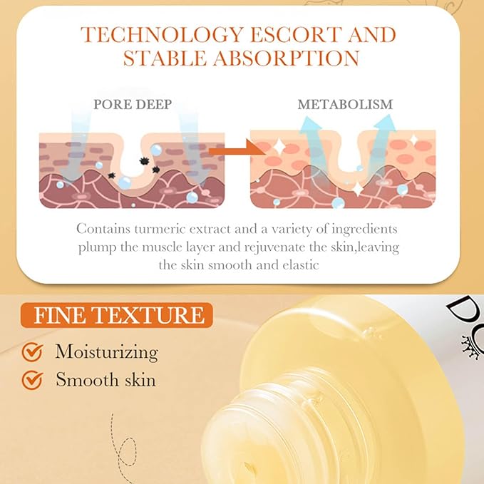 Turmeric Glow Skincare Set,5Pcs with Face Wash,Turmeric Face Moisturizer Cream,Toner,lotion,Essence,Cleanses, Soothing, Hydrating Skin,Helps Improve Skin Ton,Turmeric Skin Care Set for All Skin