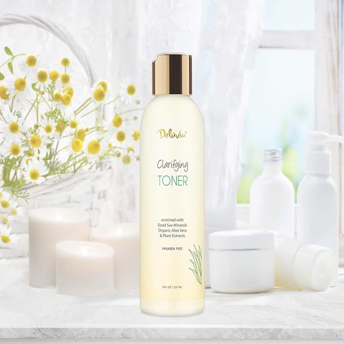 Deluvia Clarifying Toner for Face, Hydrating Face Toner for Sensitive, Dry, Aging Skin. Facial Toner & Pore Cleanser for Face, Alcohol Free Toner, Face Toner for Women & Men. Skincare Hydrating Toner.
