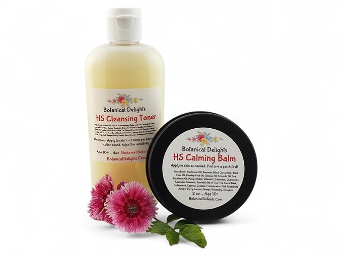 Hidradenitis Suppurativa Cleansing Toner and Calming Balm - Designed specifically to soothe and prevent HS flare-ups - Eases pain and allow the toxins inside to drain and begin skin rejuvenation