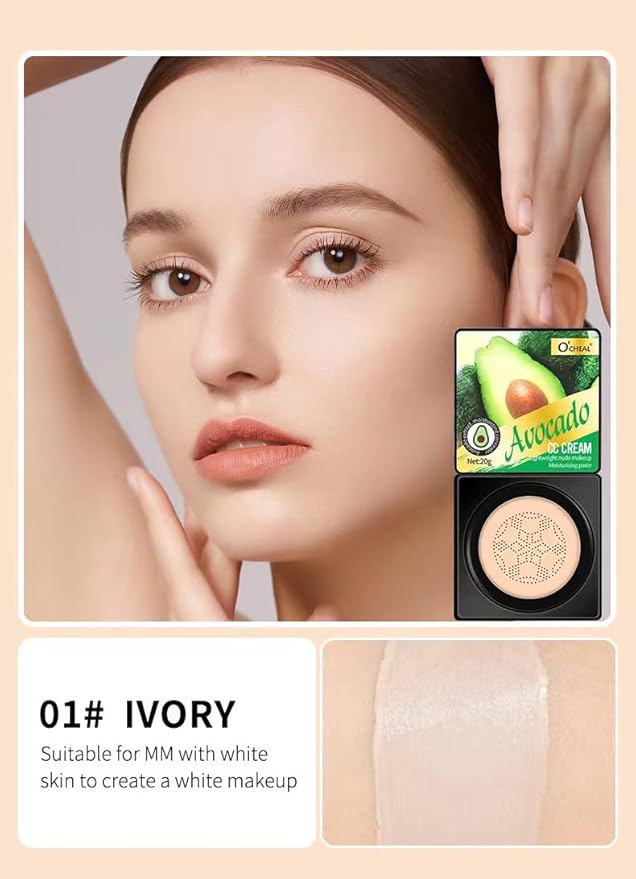 O'CHEAL Mushroom Head Air Cushion BB Cream Foundation Cream for Face Makeup Concealer Cushion for Face Comestics Make Up Cushion Compact Natural